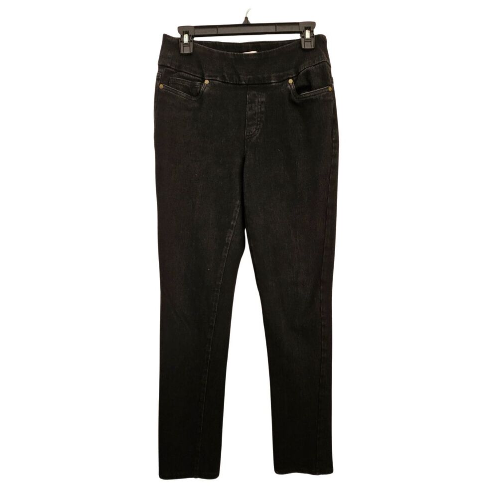 Coldwater Creek Jeans Womens 4 Tall Black Pull-On Elastic Waist Stretch
